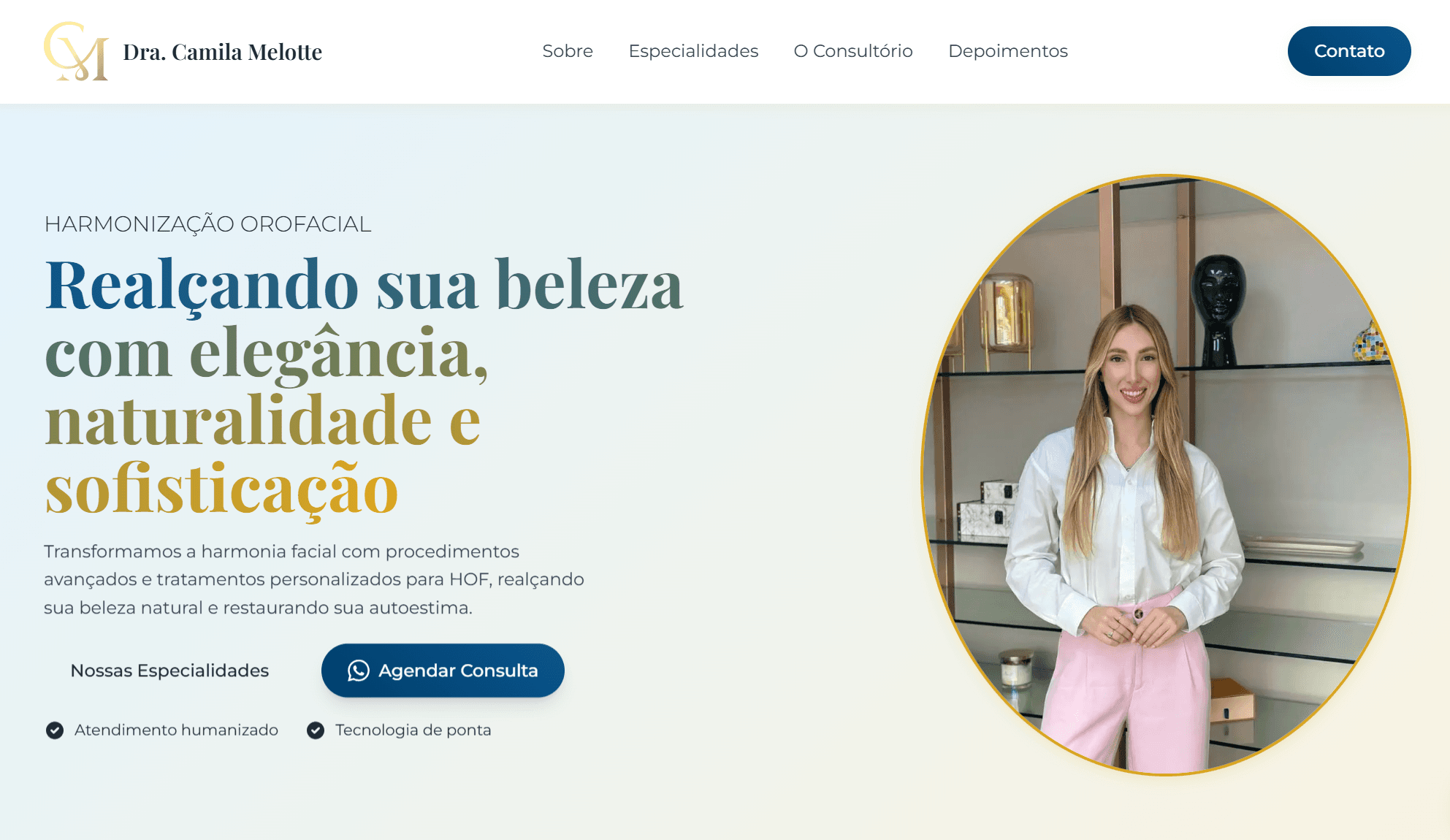 Capa do case Dra Camila Melotte